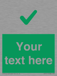 Custom green background, green tick sign